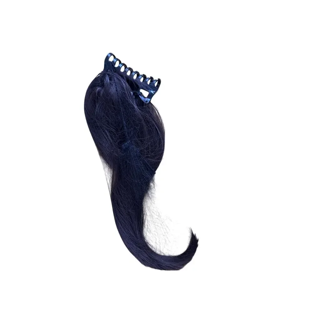 synthetic claw clip dark brown clip-on ponytail 16